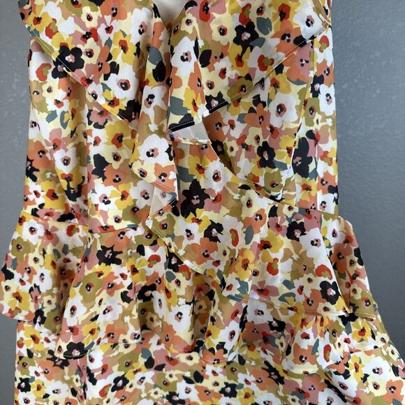 Eloquii Womens Ruffle Tiered Maxi 22 Plus Floral V-Neck Sleeveless - Picture 3 of 8